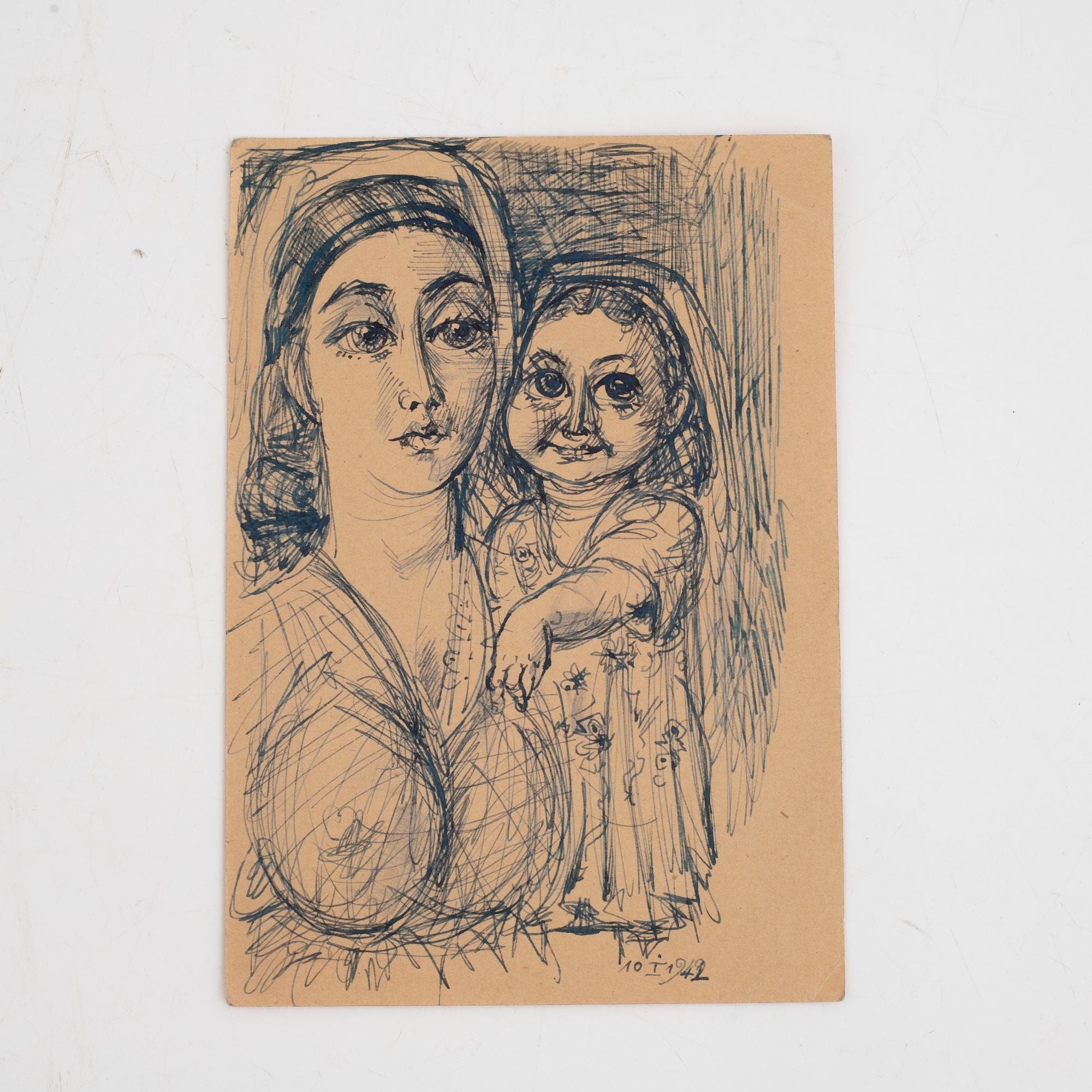 Eduard Wiiralt, Mother and Child.