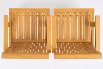 John Kandell, a pair of armchairs, J. E. Blomqvist Möbelfabrik, Uppsala, designed for the City Archive of Stockholm, 1958-59.