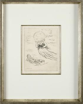 BÖRJE SANDELIN, 2 st, etsningar, signerade och numrerad 19/40 respektive märkt "Tredje avdraget".