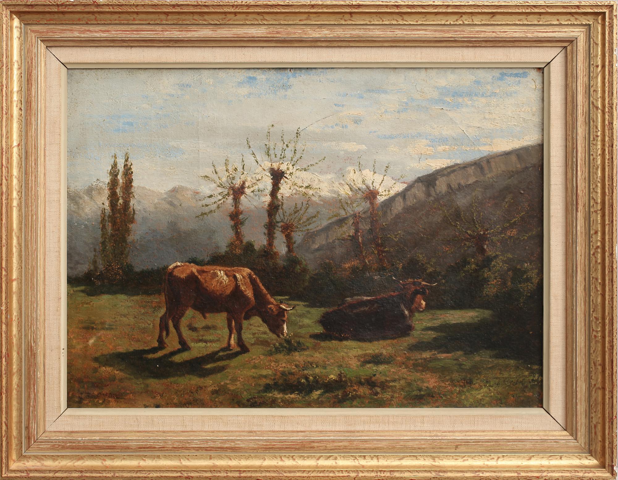 OKÄND KONSTNÄR, olja på duk, bär sign, 1900-tal.