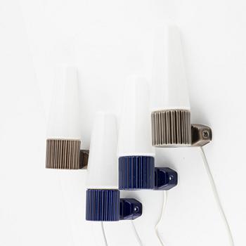 Hans-Agne Jakobsson, two pairs of wall lamps/bathrooms lamps, IFÖ, Sweden, 1960's.