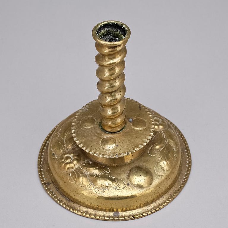 LJUSSTAKE, mässing, barock, 1700-tal.