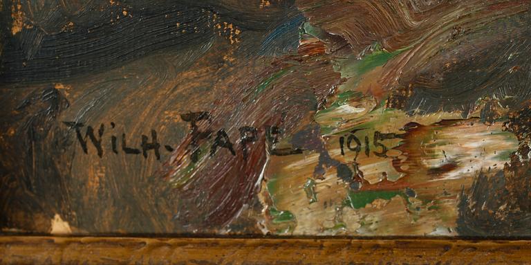OKÄND KONSTNÄR, olja på duk, signerad Wilh Pape och daterad 1915.