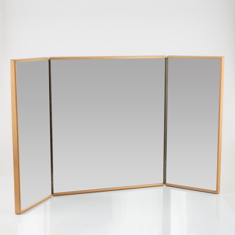 Axel Larsson, tillskriven, spegel, tredelad, björk, 1900-tal.