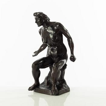 Gudmar Olovson, skulptur. Signerad. Numrerad. Gjutarstämpel. Brons, höjd 30 cm, längd 21,5 cm.