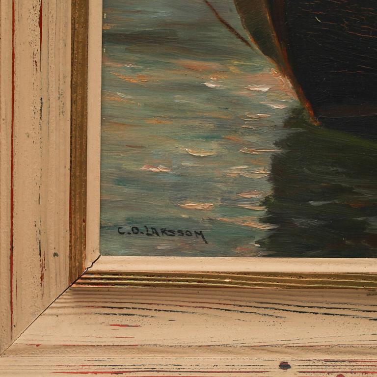 CARL OSCAR LARSSON, olja på pannå, sign.