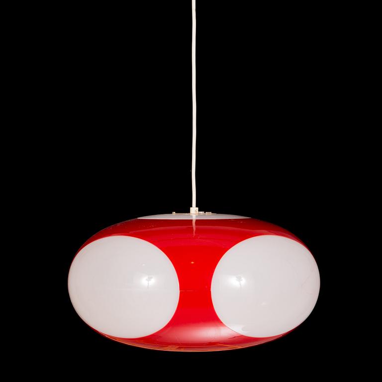 An interior set in red plastic from the 1970s, 7 parts.