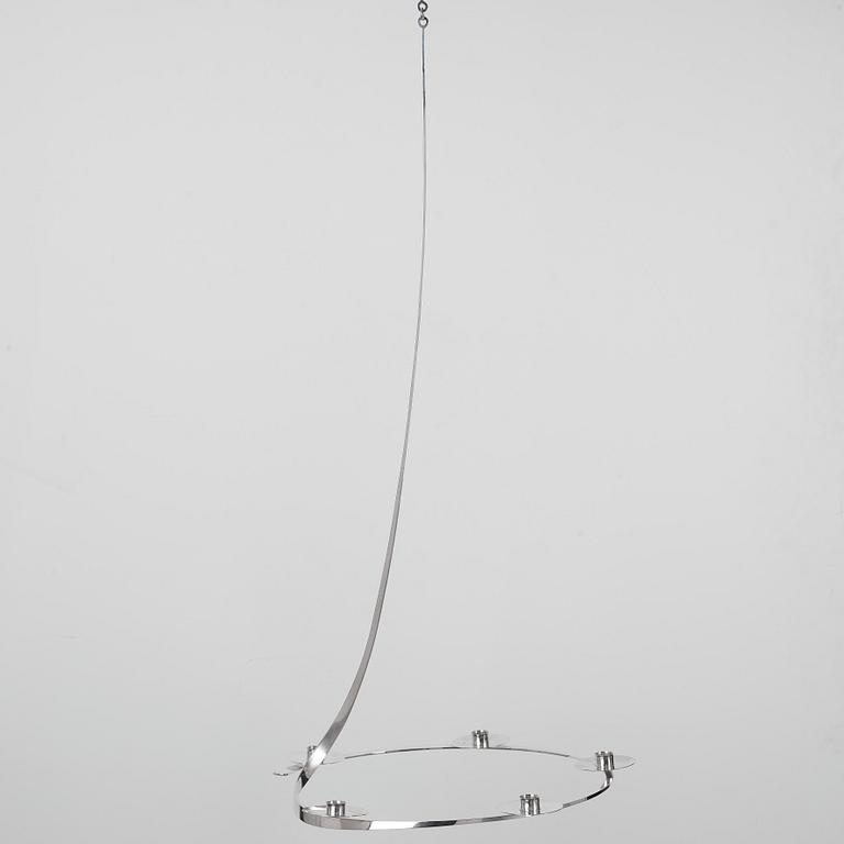 Nils Nisbel, NILS NISBEL, a five-light sterling chandelier, Sigtuna, Sweden 1982.