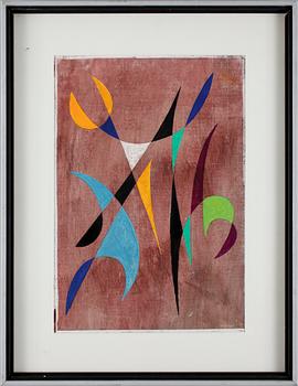 Pierre Olofsson · PIERRE OLOFSSON. Blandteknik, tusch, vax, gouache. Sign.