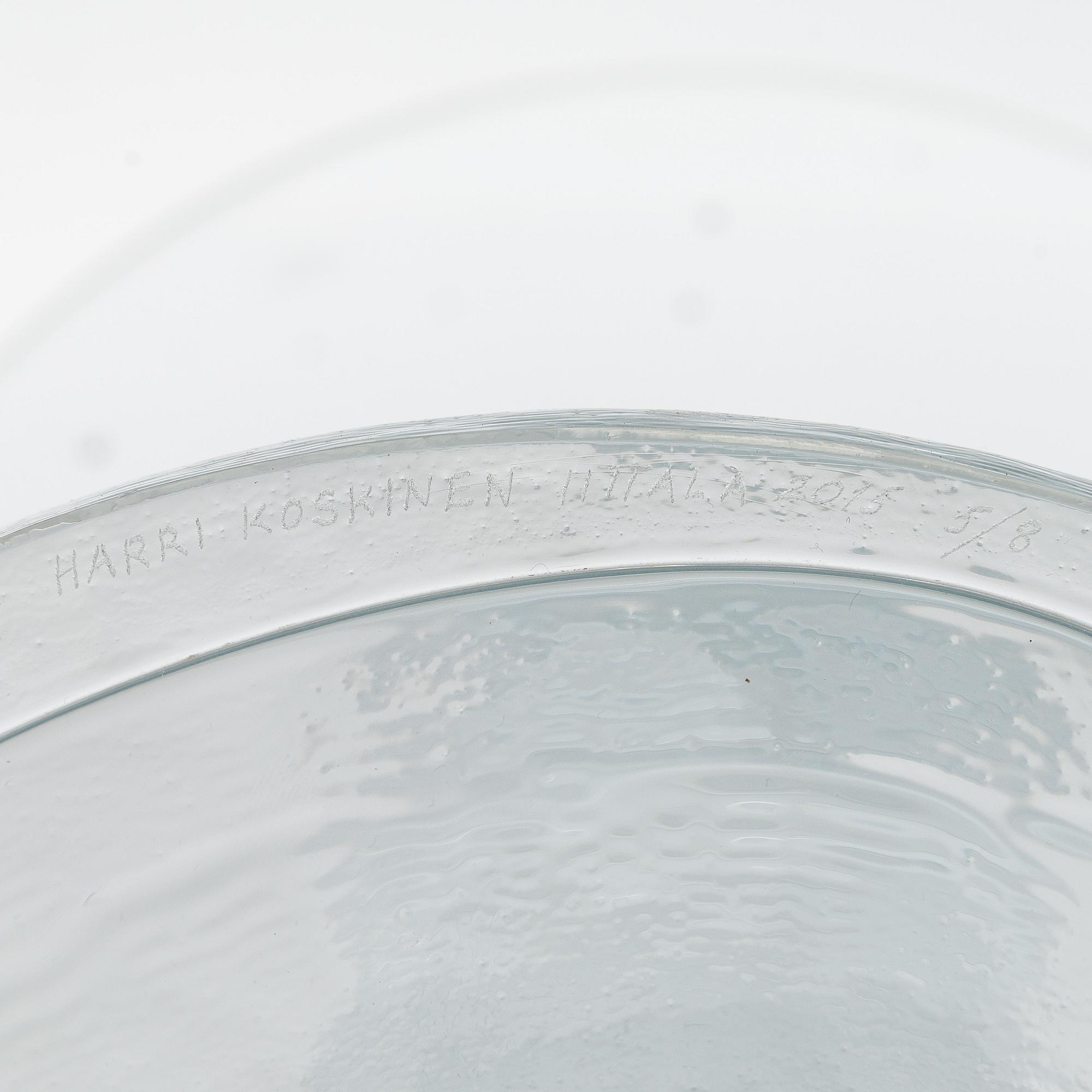 Harri Koskinen, skulptur, signerad Harri Koskinen Iittala 2015 5 / 8.