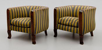 FÅTÖLJER, 1 par, art déco, 1930-tal.