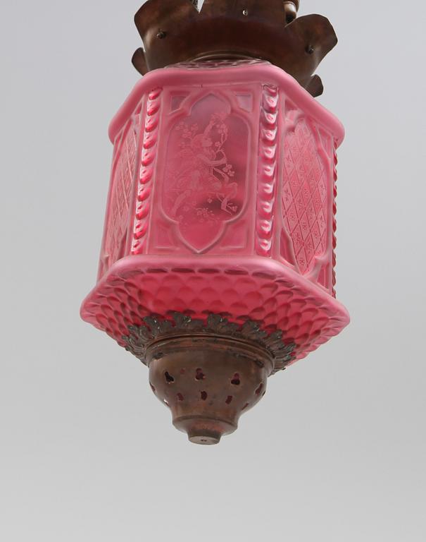 MÅNSKENSAMPEL, 1800-talets andra hälft, höjd ca 43 cm.