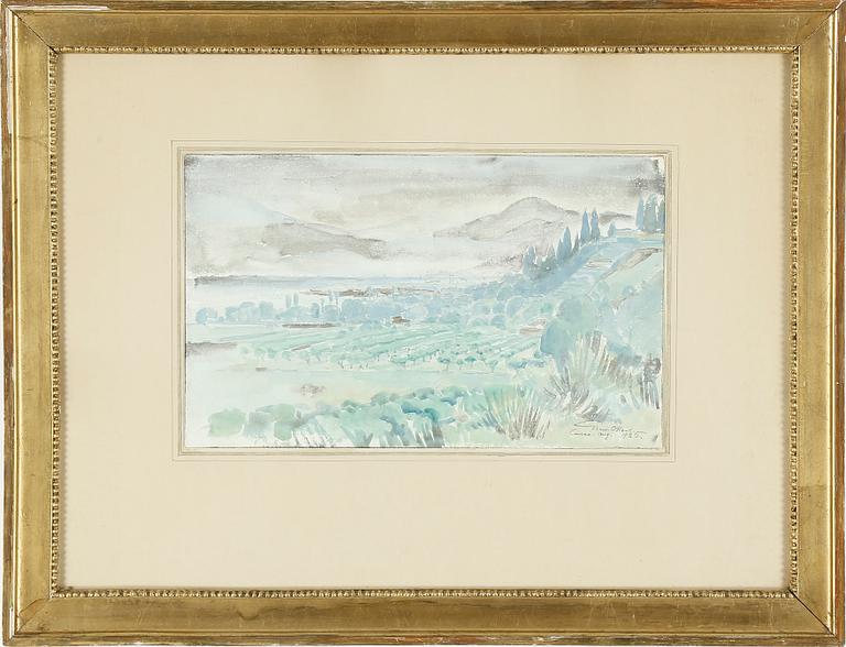 EDVIN OLLERS, 2 st, akvareller, signerade och daterade 1921 samt 1925.