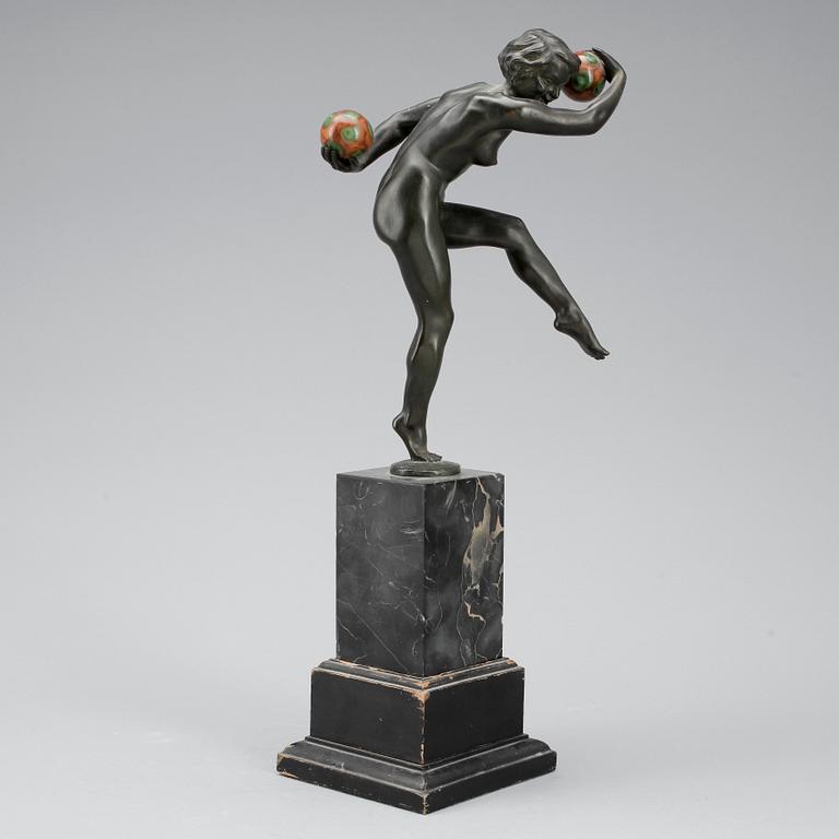 LUCIEN ALLIOT, tillskriven, skulptur, brons, signerad.