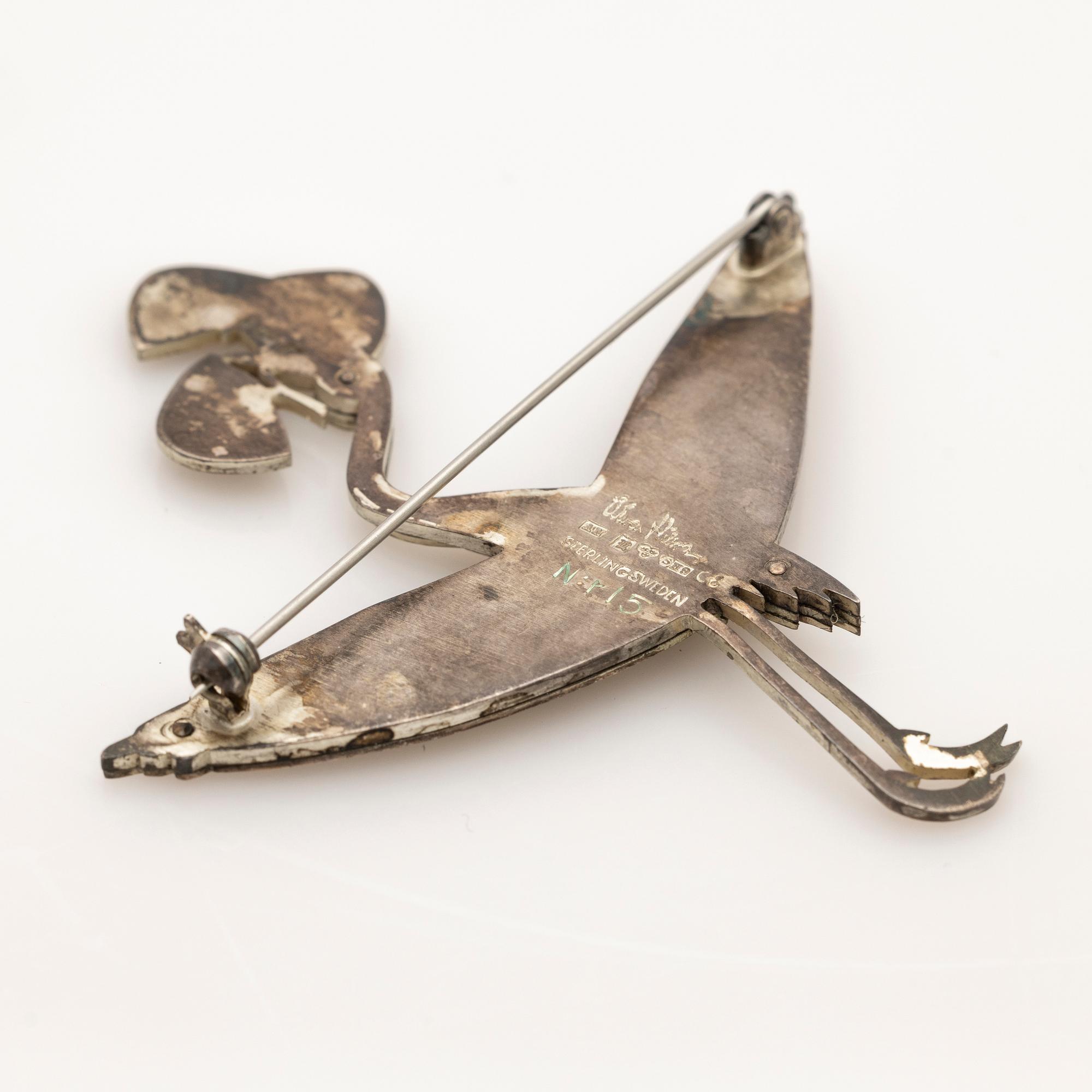 Wiwen Nilsson, Brooch, sterling silver, Lund, 1958.