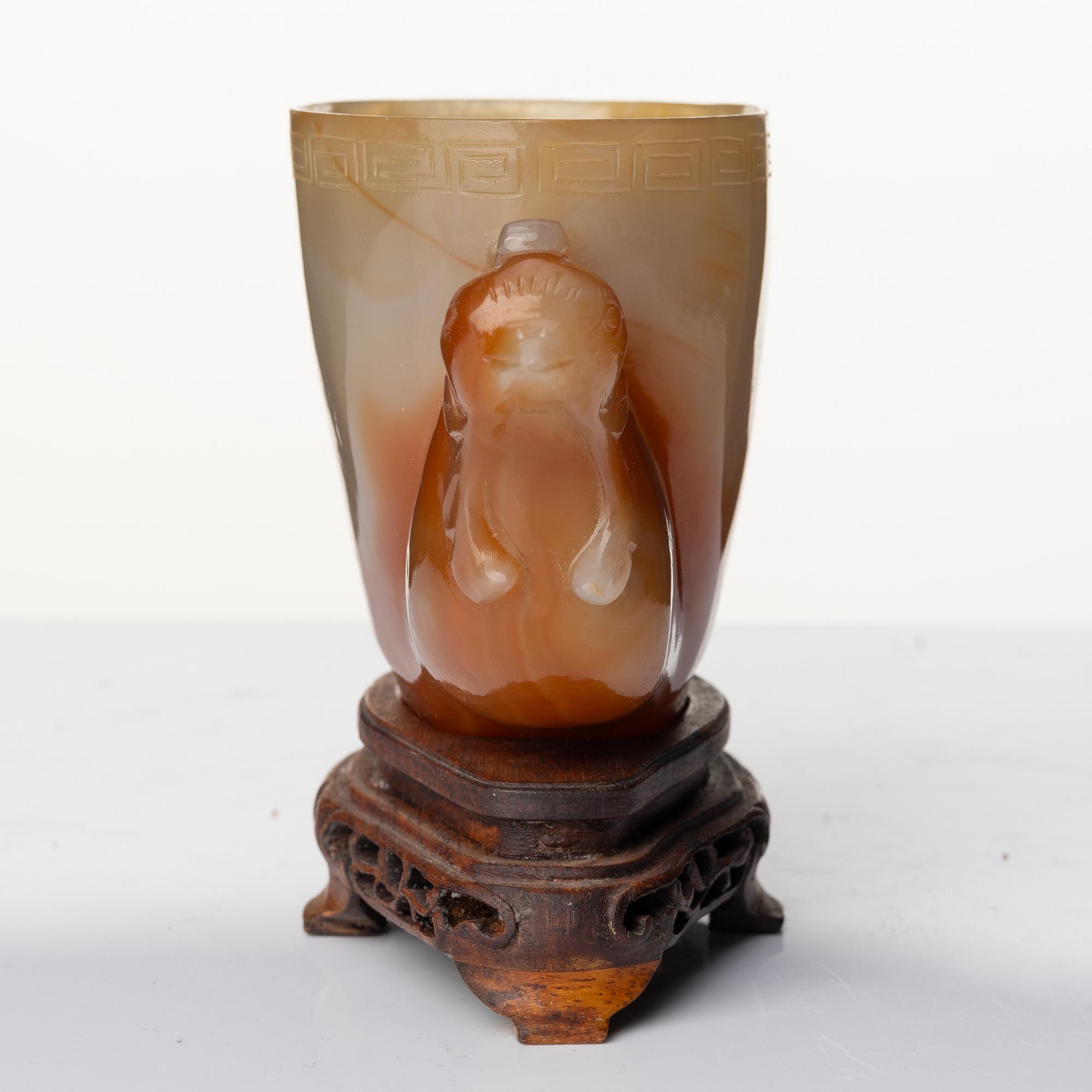 Bägare, agat, Kina, 1900-tal.