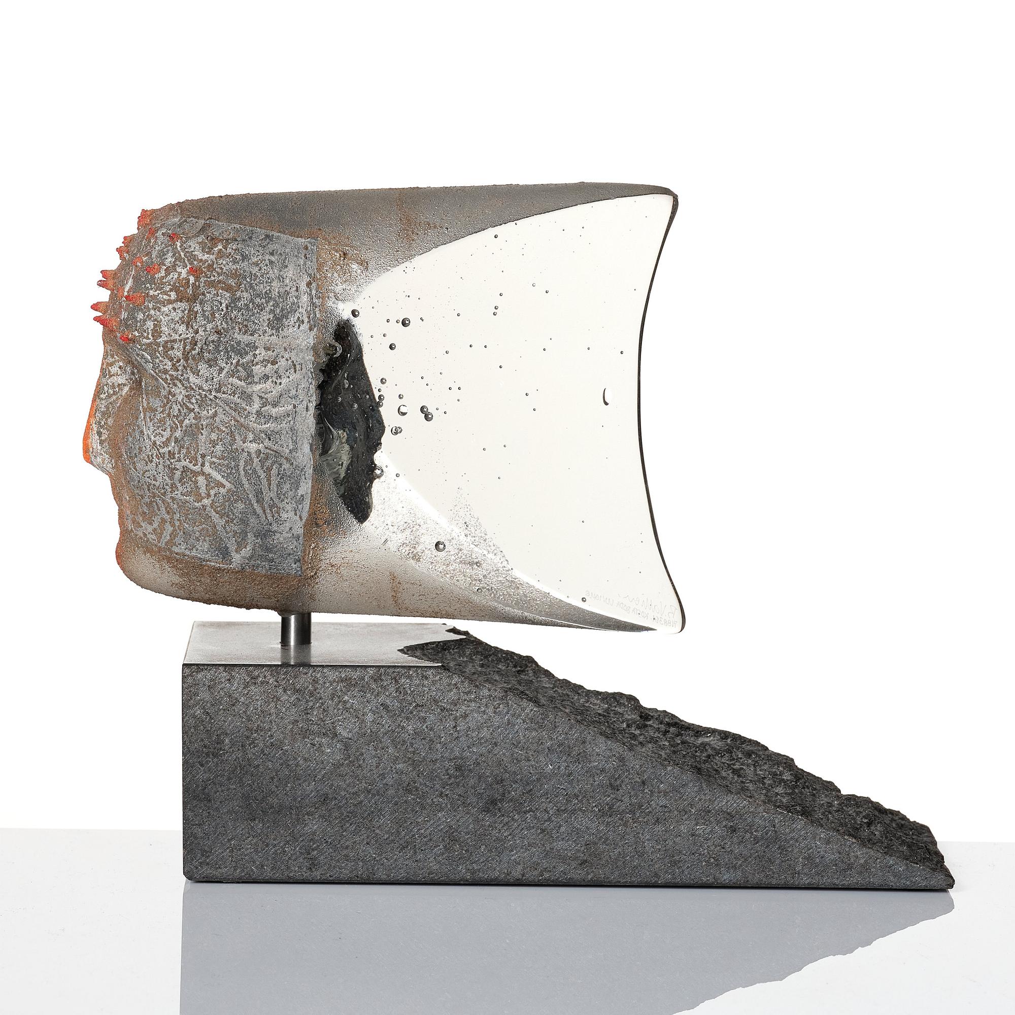 Bertil Vallien, "Janus", skulptur, Kosta Boda, unik.