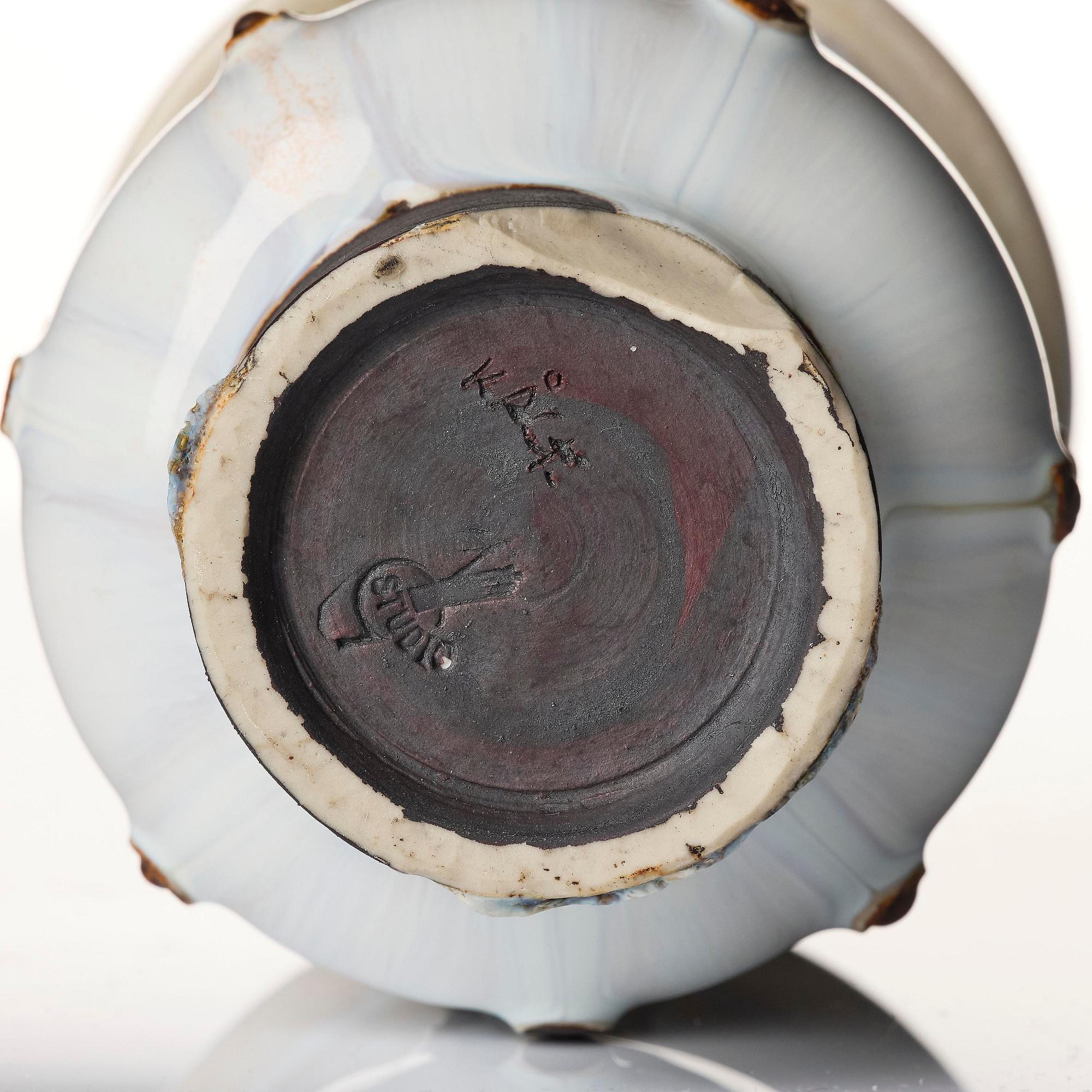 Wilhelm Kåge, a set of two stoneware vases, Gustavsberg Studio 1940s.