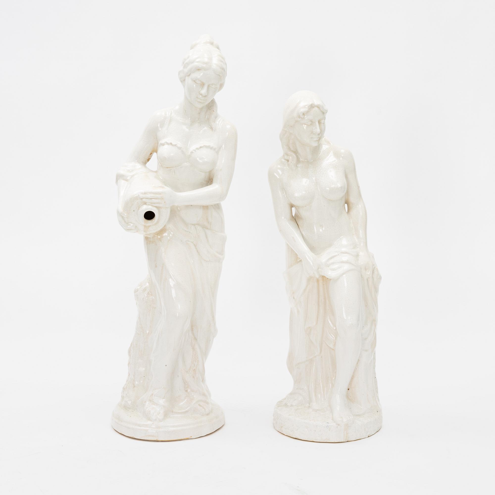 A pair of ceramic sculptures, late 20th Century.