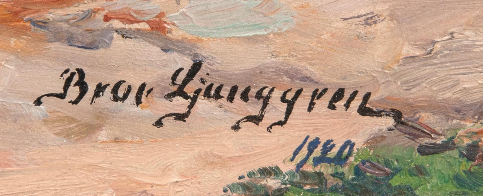 Bror Ljunggren, olja på pannå signerad och daterad 1920.