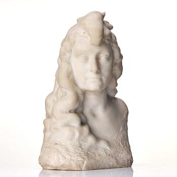 Arsène Matton, Marble Bust depicting a young lady.