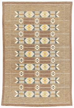 Ingegerd Silow, a carpet, flat weave, c 345 x 225 cm, signed IS.