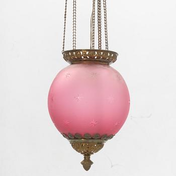 An Art Nouveau ceiling light, circa 1900.