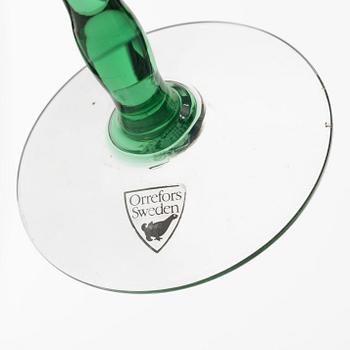 Gunnar Cyrén, a set of seven 'Nobel' wine glasses, Orrefors.