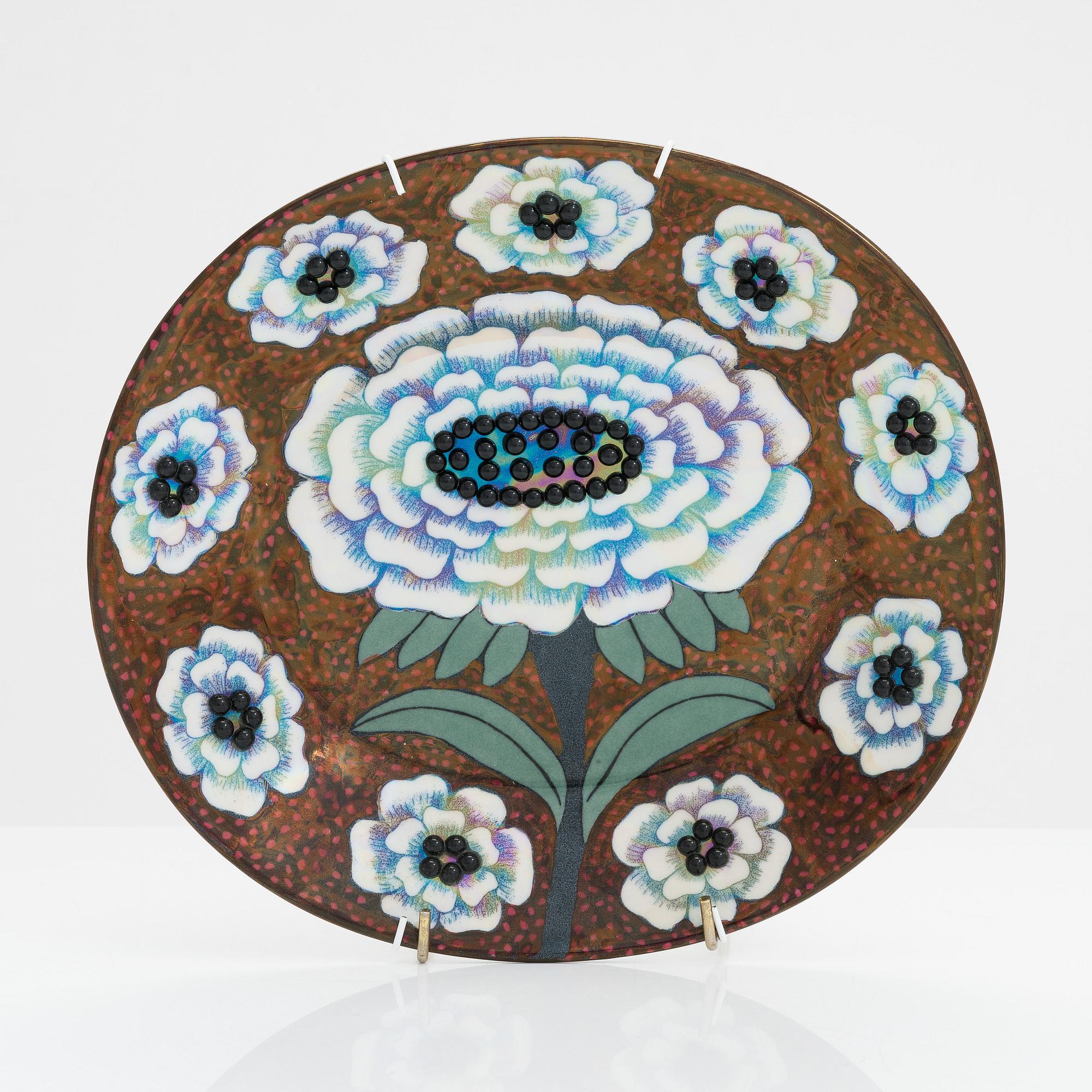 Birger Kaipiainen, fat, "Fiori", keramik, "Birger Kaipiainen, Arabia art made in Finland 1983", numrerad 52/2000.