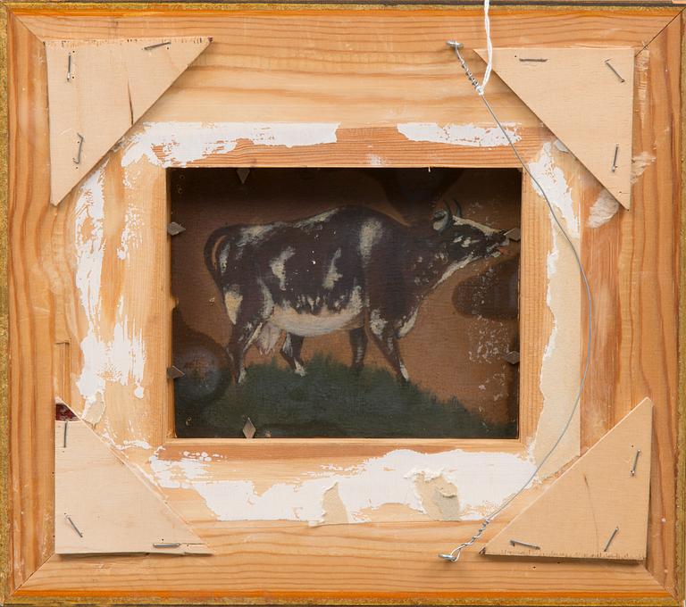 oil on board, signed AU and dated 1875.