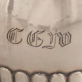 A Swedish Empire silver coffee pot, mark of Gustaf Folcker, Stockholm 1830.