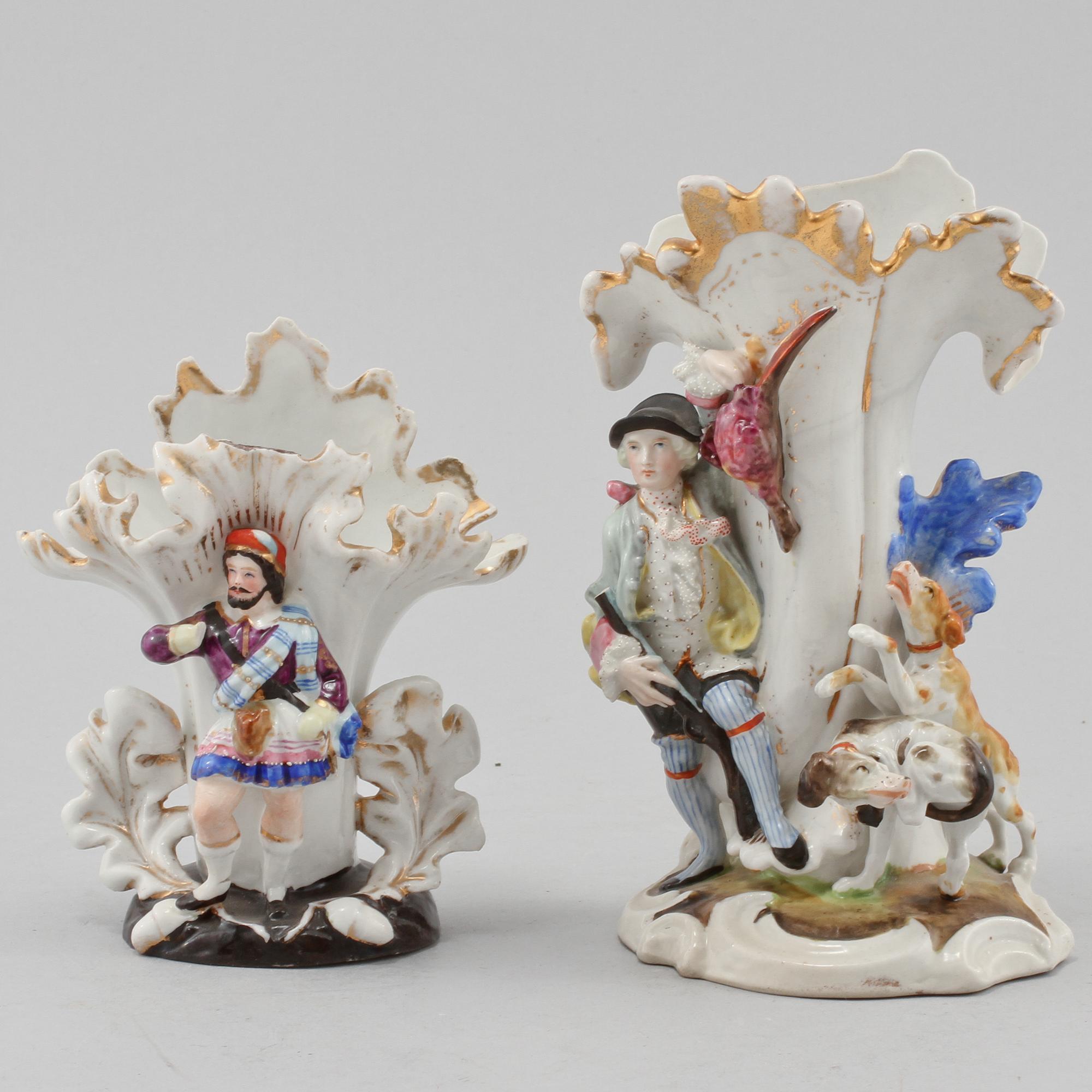 VASER, 2 st, porslin, senempire, 1800-tal.
