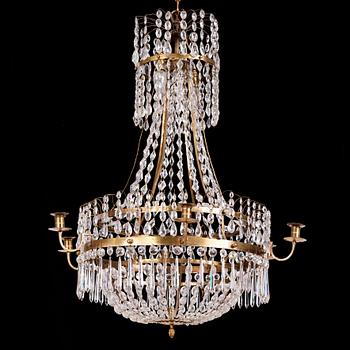 A late Gustavian seven-light chandelier, circa 1800.