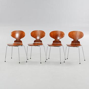 ARNE JACOBSEN, 4 stolar, "Myran", Fritz Hansen, 1960-tal.