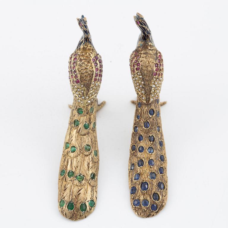 Prydnadsfåglar, ett par, 1800/1900-tal.