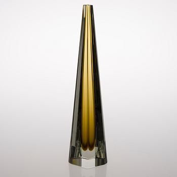 KAJ FRANCK, GLASSKULPTUR, "Obelisk", signerad K. Franck, Nuutajärvi -64.