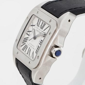 CARTIER, Santos 100, armbandsur, 38 x 38(51) mm.