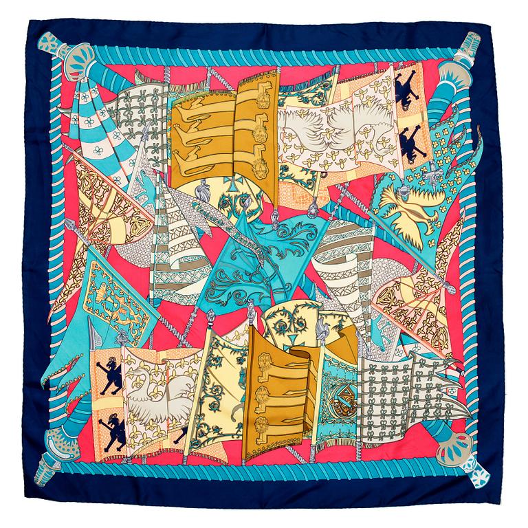 HERMÈS, a silk scarf, "Etendards et Bannieres".