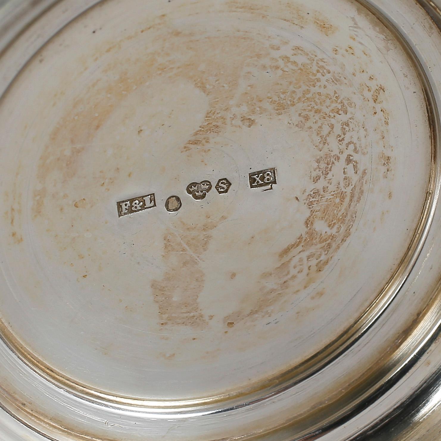 BÄGARE 4 st, silver. Bla Walléns guld och silversmide, Stockholm, 1954. Total vikt ca 329 g.