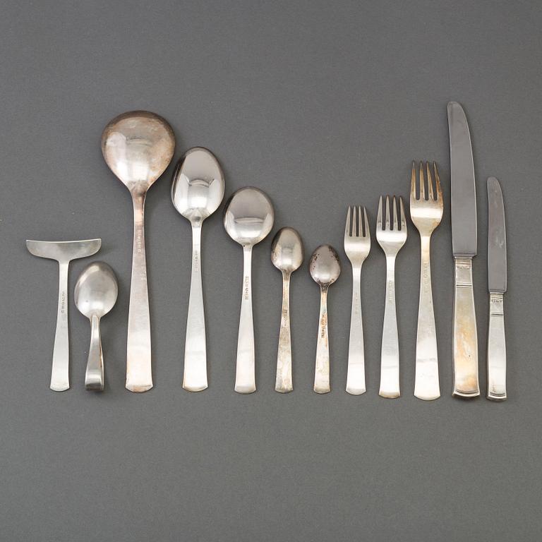 JACOB ÄNGMAN, a 69-piece silver cutlery service from GAB, Stockholm, 1939-66.