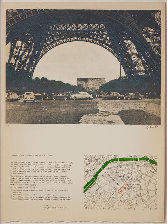 Christo Vladimirov Javacheff, "Packed Building, Project for the École Militaire, Paris".