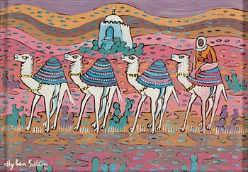 ALY BEN SALEM, mixed media on glass.