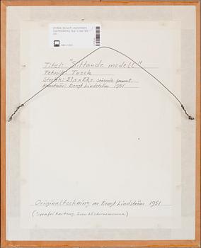 BENGT LINDSTRÖM, tuschteckning. Sign o dat 1951.