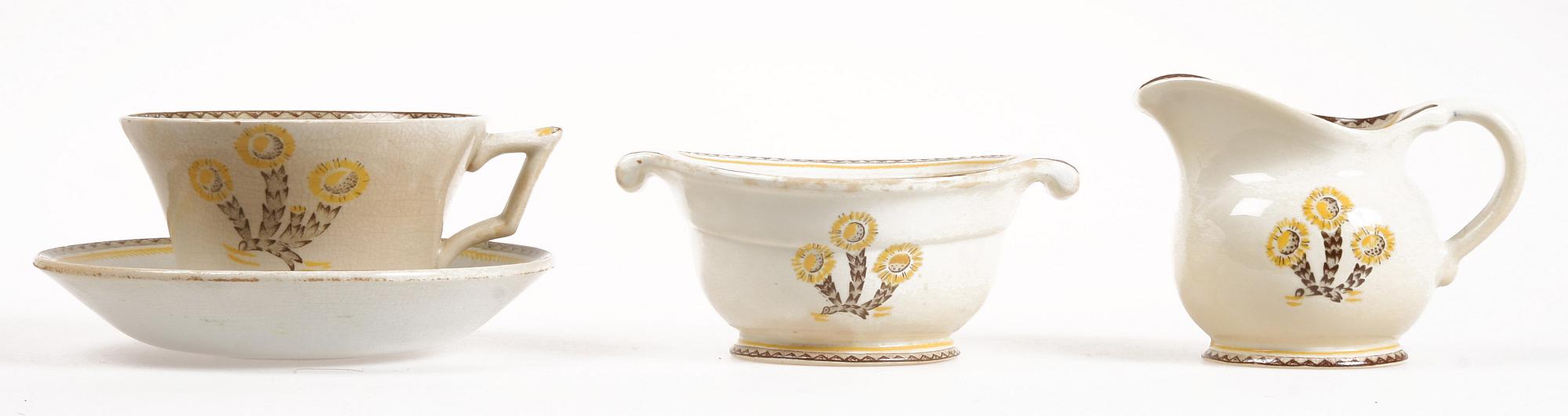 KAFFESERVISDELAR, 10 st, flintgods, "Tussilago", Wilhelm Kåge, Gustavsberg.