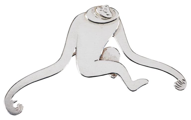 Wiwen Nilsson, A Wiwen Nilsson sterling brooch in the shape of a monkey, Lund 1965.