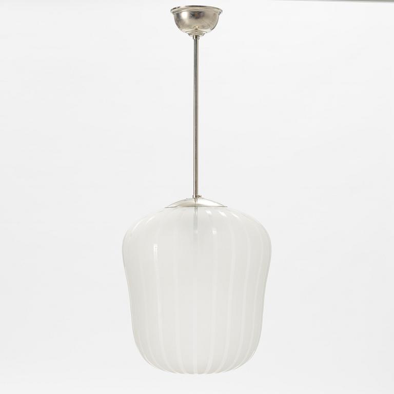 A Swedish Modern glass ceiling light, Orrefors, 1940's.
