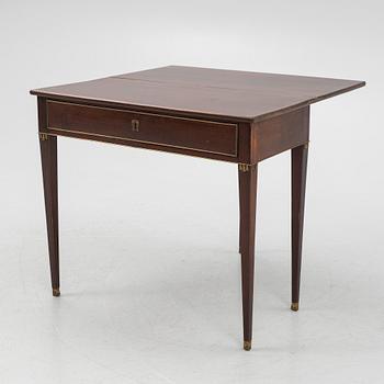 A late Gustavian mahogany games table, Stockholm, late 18th century.