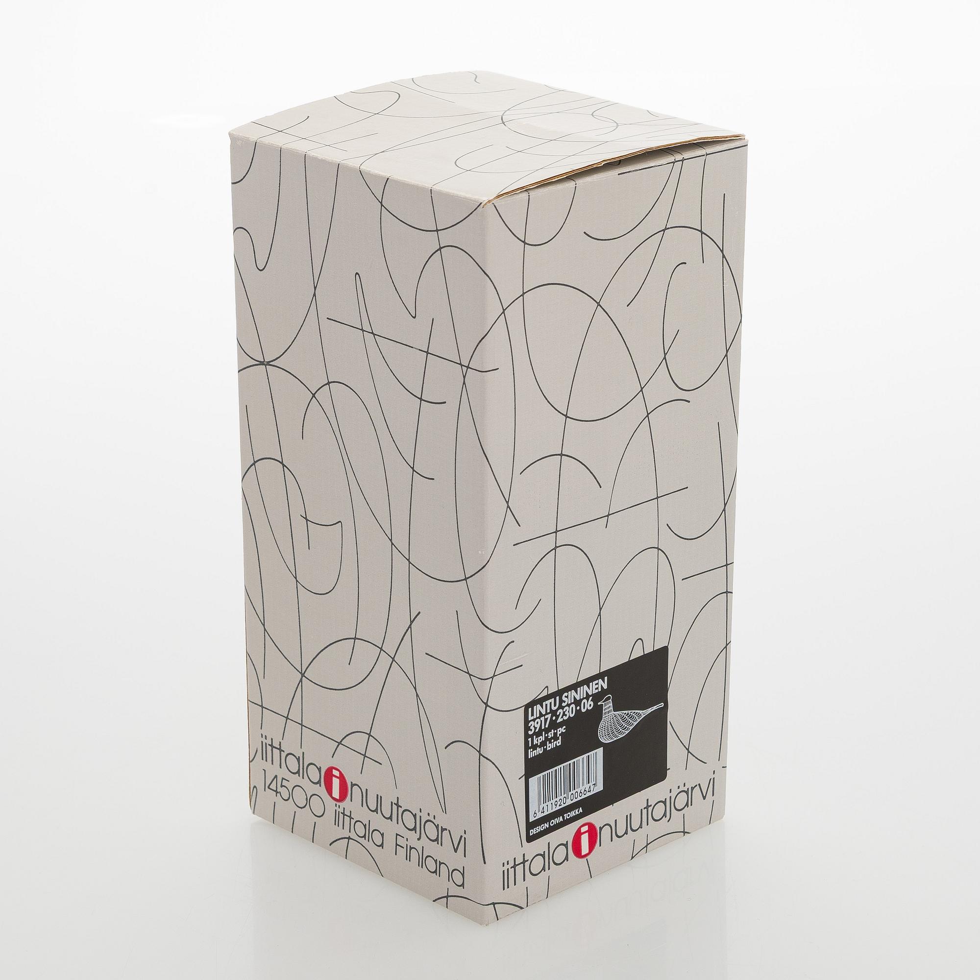 Oiva Toikka, glasfågel, "Blue Bird", signerad O. Toikka, Nuutajärvi.