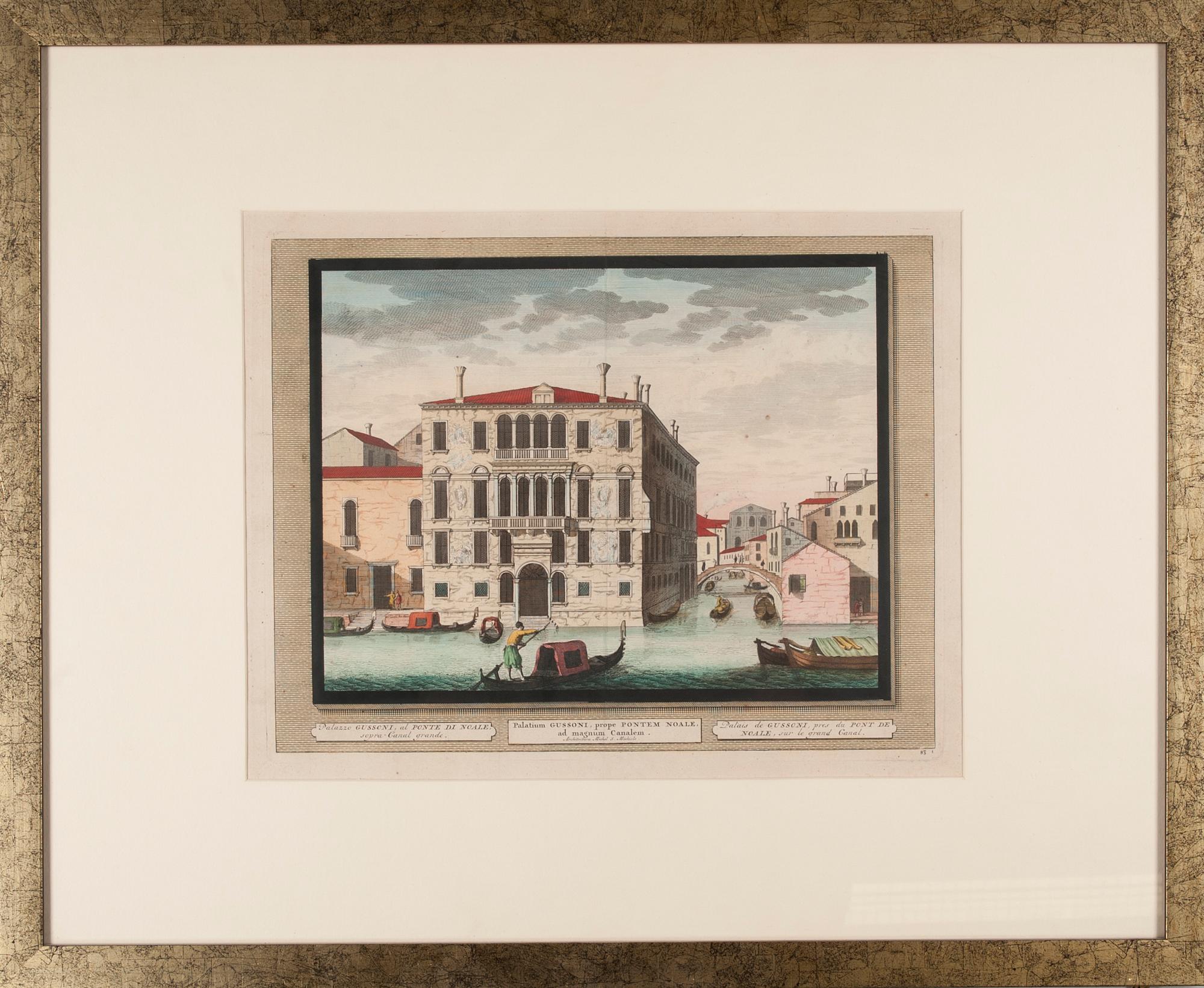 KOPPARSTICK, 6 st, handkolorerade, Venedig, 1700-tal.