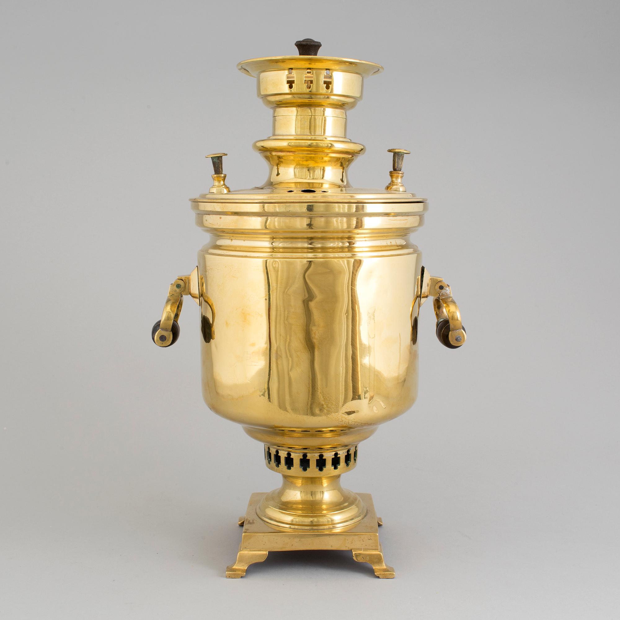 A circa 1900 Russian brass samovar.